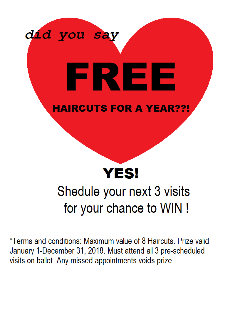 PB Promo 2017 Free Hair cuts for a year